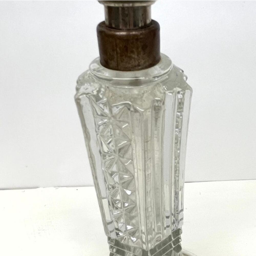 Vintage Glass Boudoir Table Lamp Beaded Fringe Lampshade - Picture 4 of 8